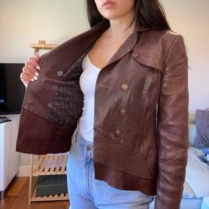 People Like Frank: Unique Brown Leather Jacket
